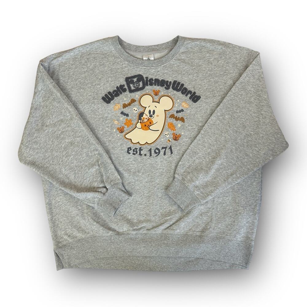 2025 Disney Parks Halloween Mickey Mouse Ghost Sweatshirt Size XL New